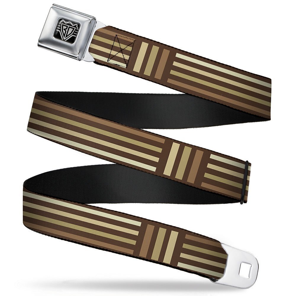 5709 Seatbelt Belt - Stripe Blocks Browns - 1.0" Wide - 20-36 Inches in
